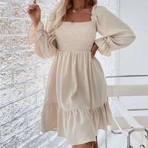 COPY - New square neck ruffled hem dress